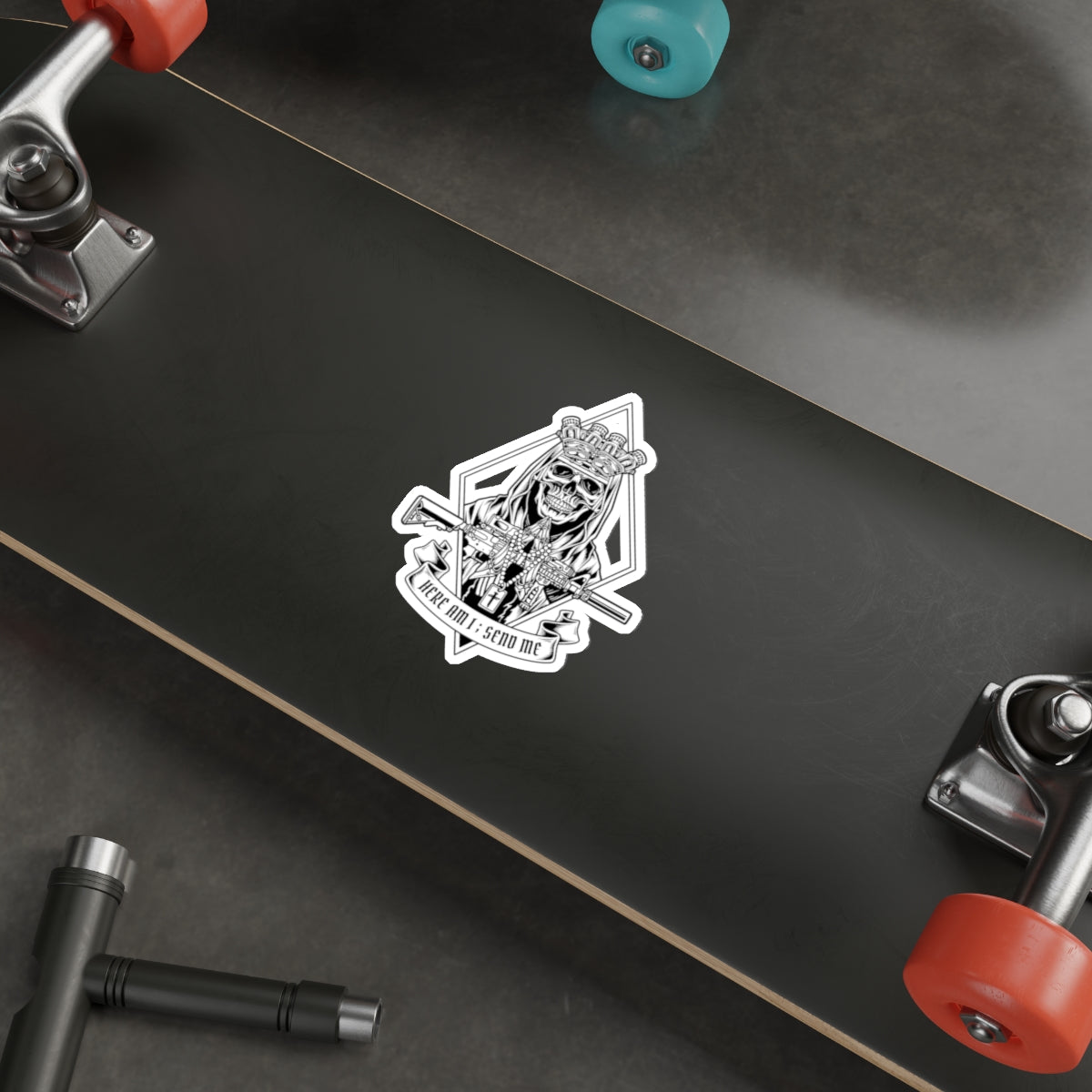 HERE I AM; SEND ME - BGS - DECAL - BLK/WHITE