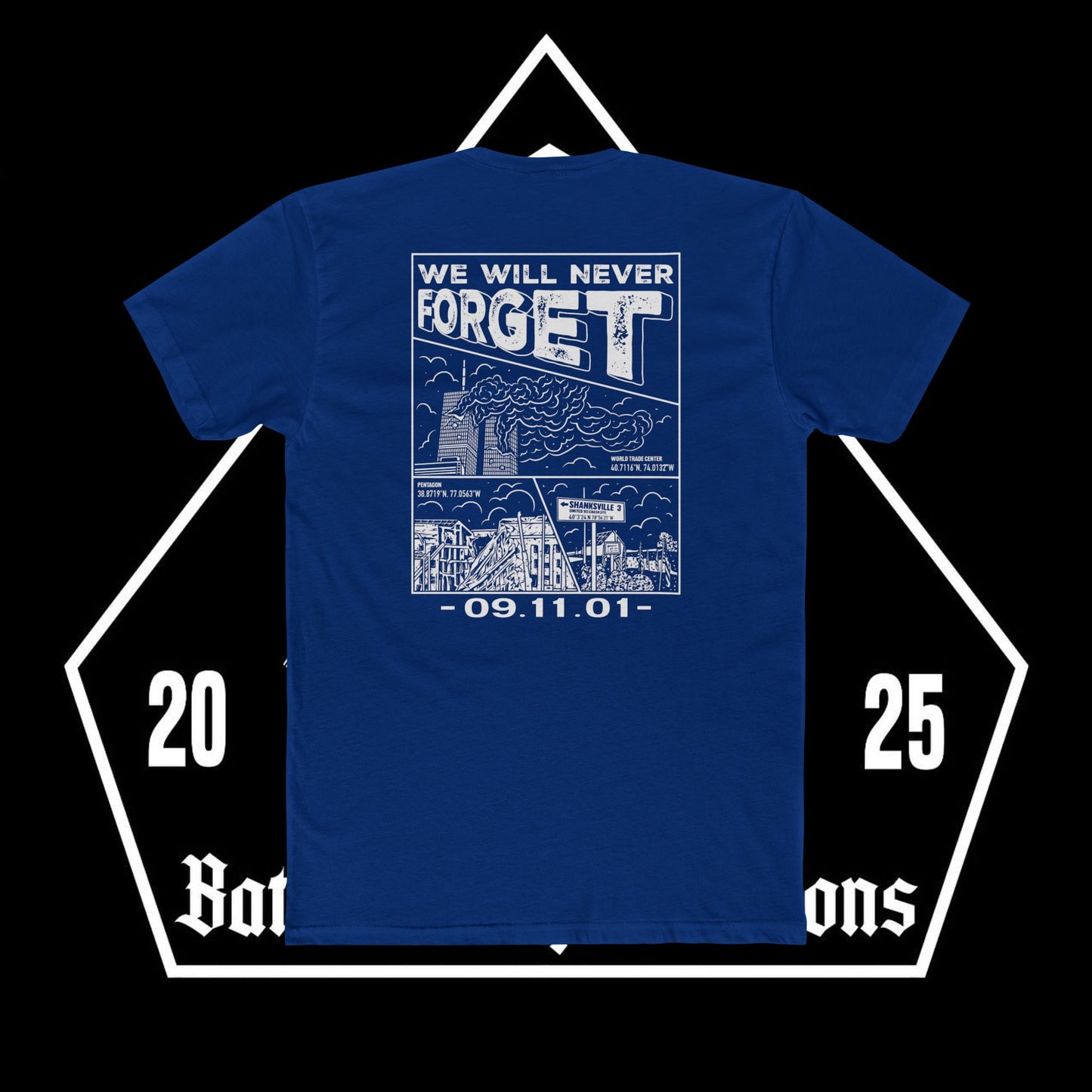 9/11 Memorial Cotton Crew Tee, Tribute Shirt, Grief Awareness, Remembrance Apparel, Comfortable Casual Wear, Gift for Patriots