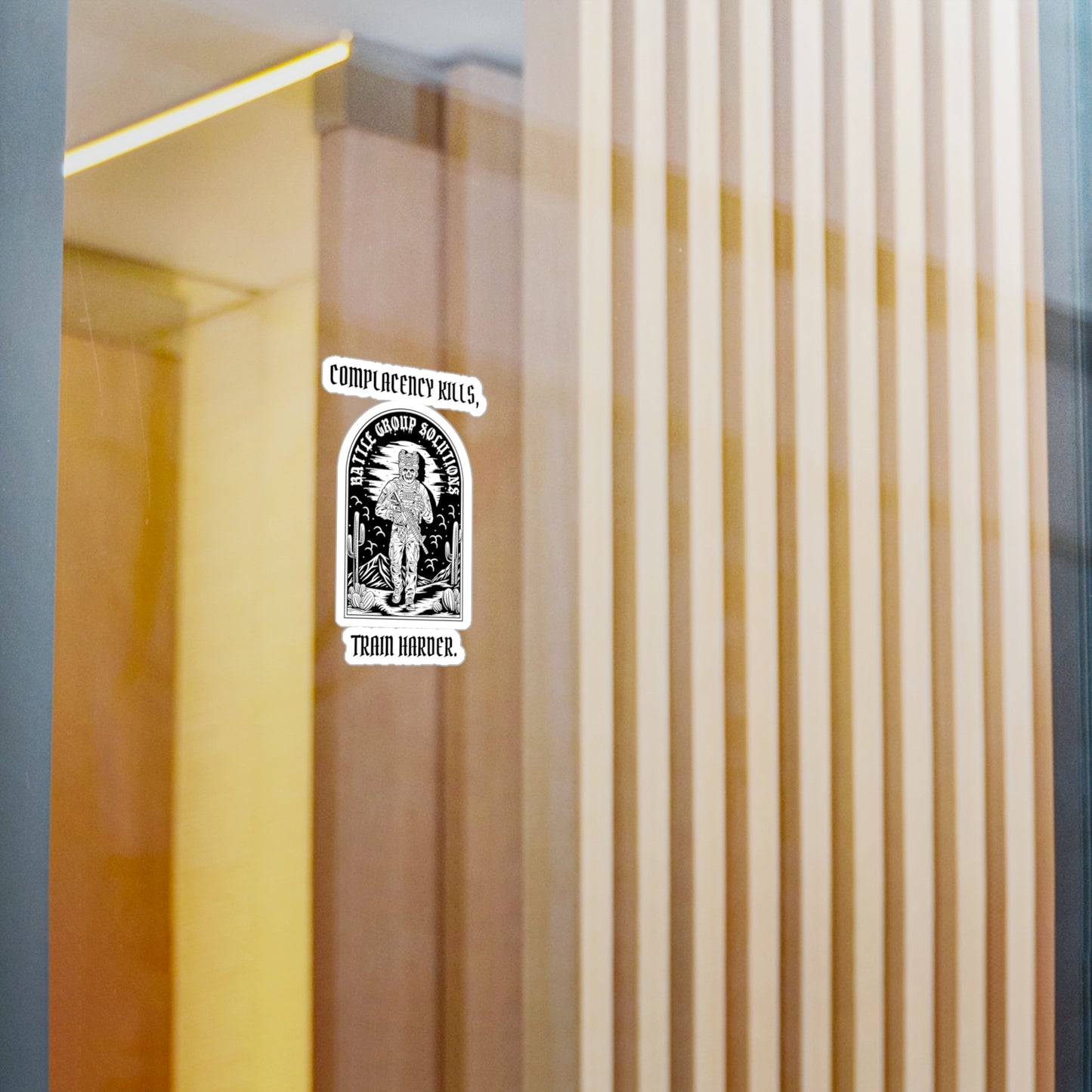 Battle Group Solutions Kiss-Cut Vinyl Decals - Complacency Kills, Train Harder, Motivational Stickers